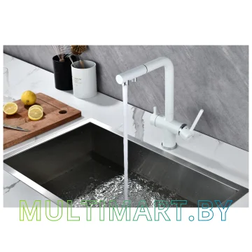 Смеситель Paulmark Serpentine Se213222-431 (белый матовый) картинка 12